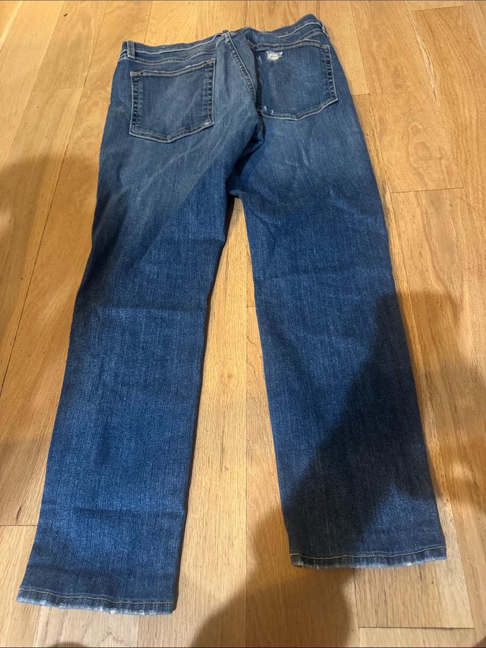 Nili Lotan Distressed Dark Blue Straight-Leg Jeans Classic wash mid rise - Picture 4 of 4